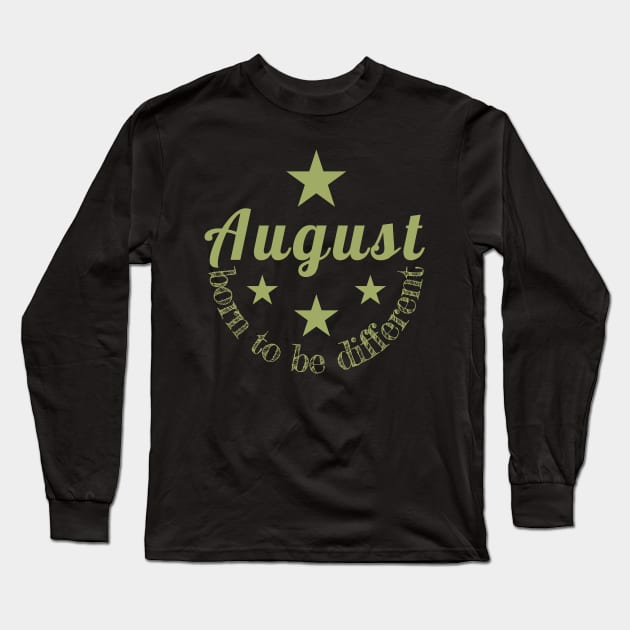 Birthday - August born to be different Long Sleeve T-Shirt by PlusAdore